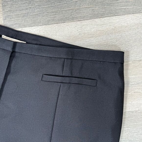 Tory Burch Flare Leg Wool Silk Dress Pants Black 12 Mid Rise - Picture 5 of 15
